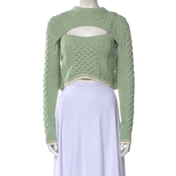 Rosie Assoulin Thousand in One Ways Sweater in green size Small - Picture 1 of 11